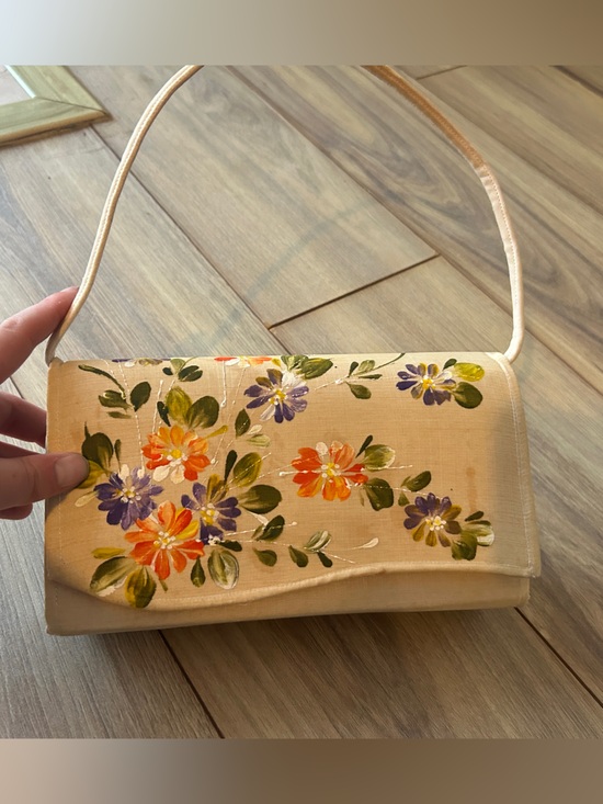 Handbags - Vintage Hand-Painted Floral Purse